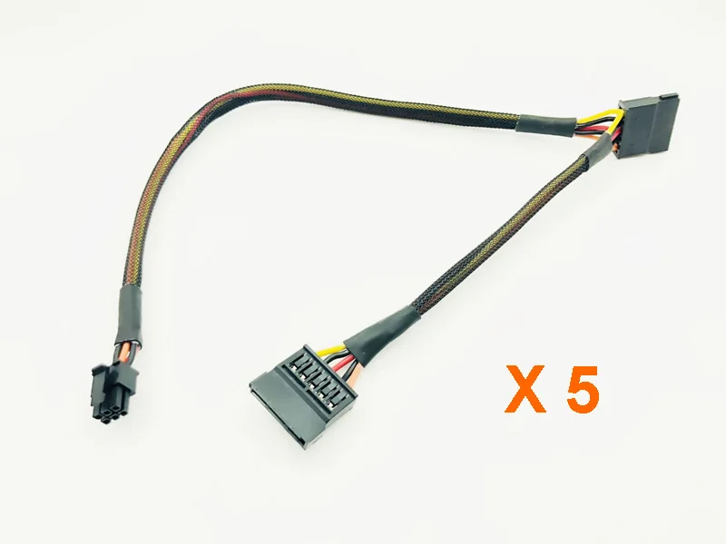 5 шт. 6Pin до 2 15Pin SATA Мощность кабель для Dell Vostro 3650 3653 3655 настольный компьютер жесткий