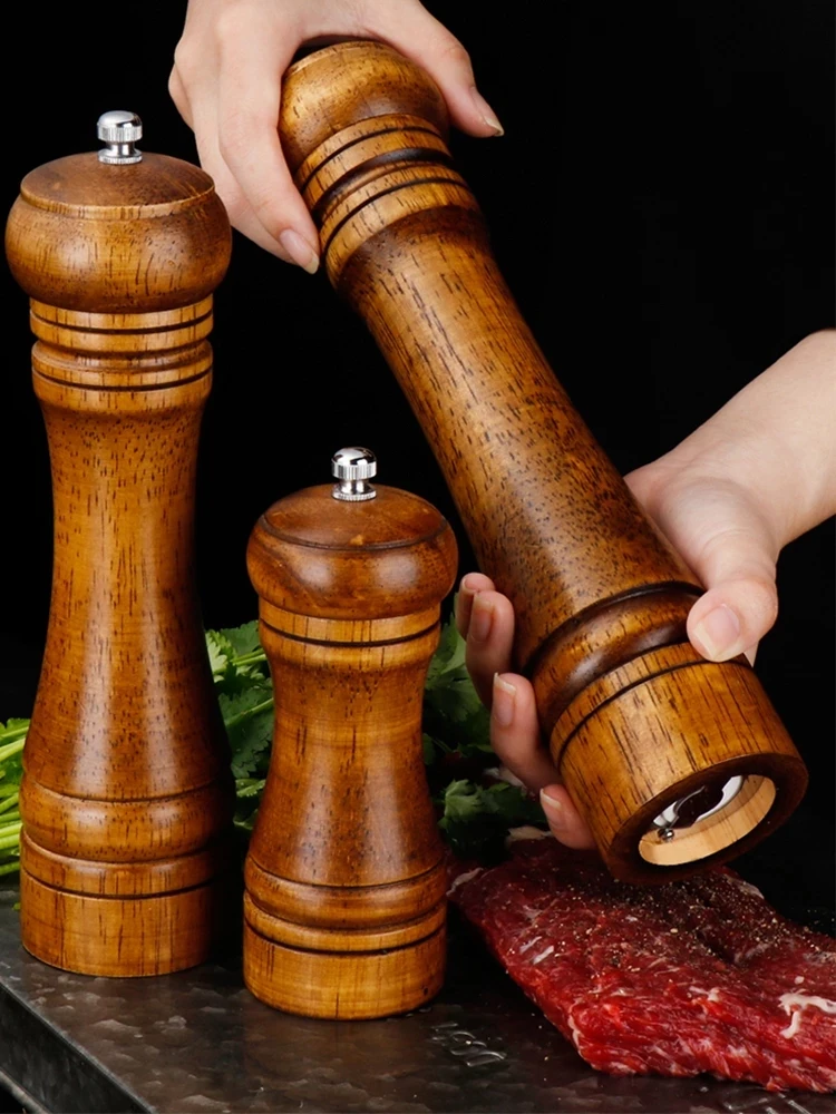 5" 8" 10" Refillable Wooden Salt Pepper Mill Spice Manual Grinder Kitchen Tool 5" 8" 10" Refillable Wooden Salt Pepper Mill Spice Manual Grinder Kitchen Tool