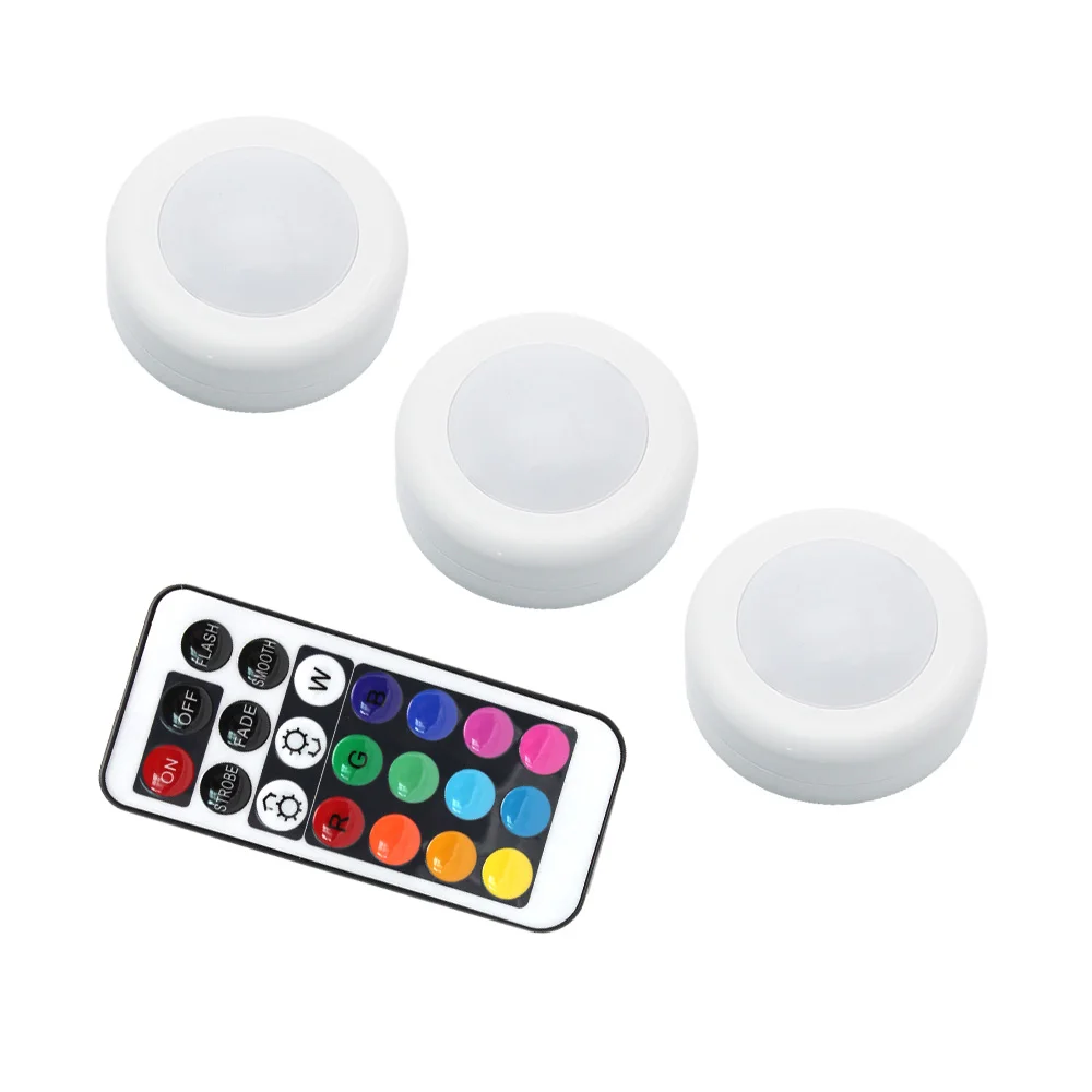 

RGB RGBW LED Night Lights With Remote Control Dimmable Flash Under Cabinet Night Wall Lamp For Closet Wardrobe Stair Hallway