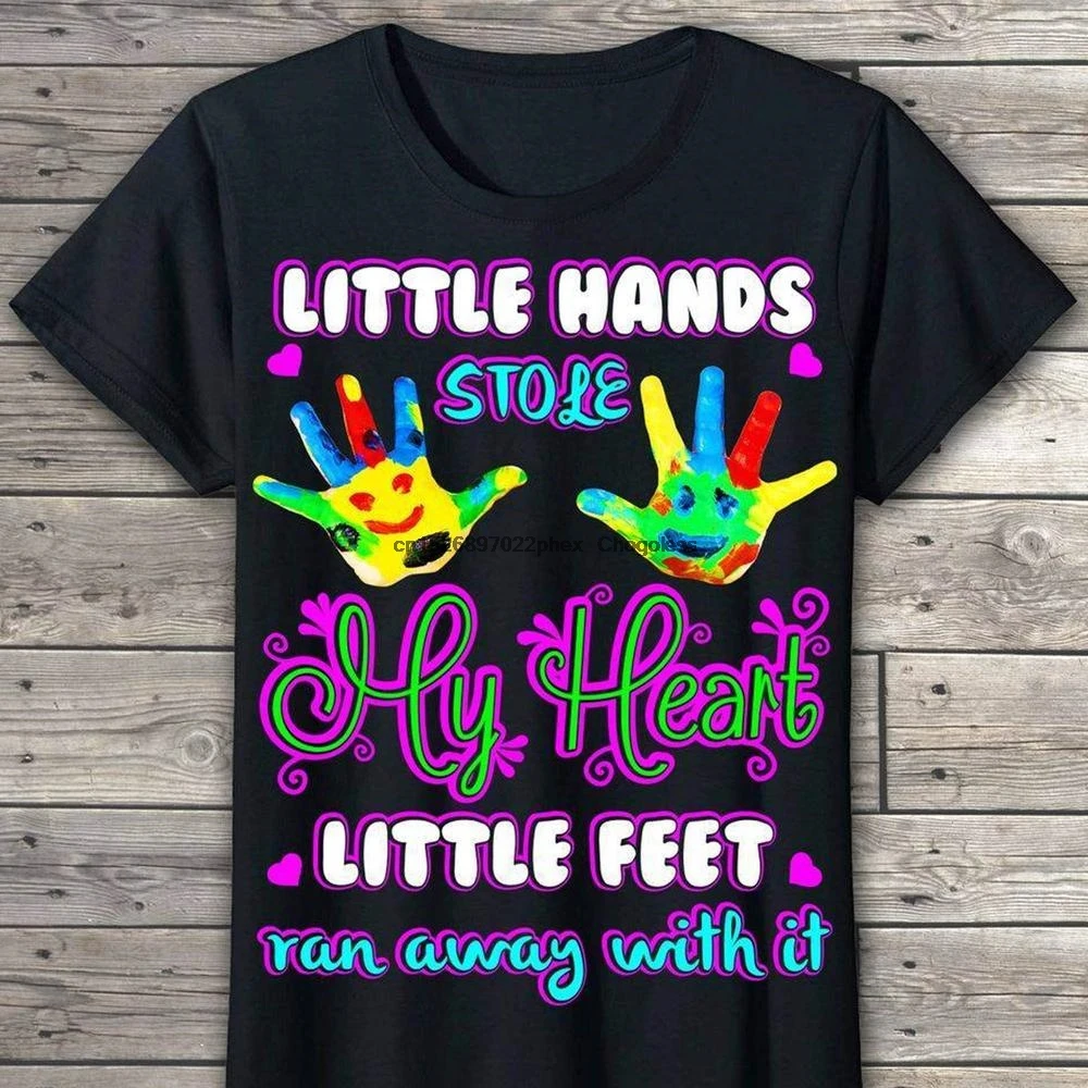 Little Hands Stole My Heart Feet Run Away With It T Shirt Funny Gift For Family Members |