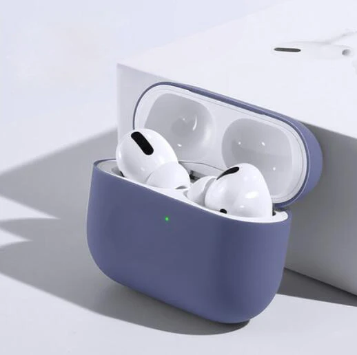 Для AirPods Airpod Pro чехол силиконовый чехол для Air Pod Pro Funda Coque чехол для Apple Airpods Pro Поддержка беспроводной зарядки - Цвет: Darkblue