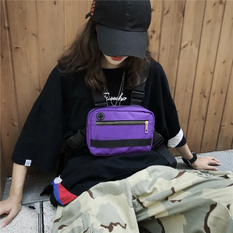 Мужская Женская нагрудная сумка в стиле хип-хоп Уличная поясная сумка Регулируемая тактическая нагрудная сумка поясная сумка Уличная поясная сумка