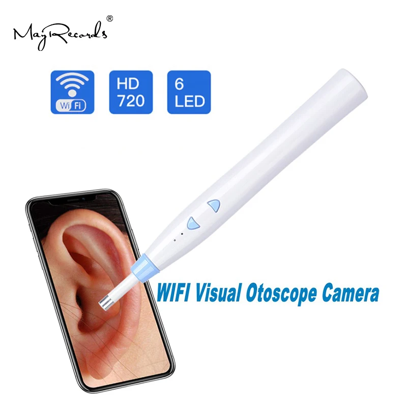 HD 720P Wireless WIFI Ear Endoscope 5.5mm Visual Ear Spoon Earpick Mini Inspection Otoscope