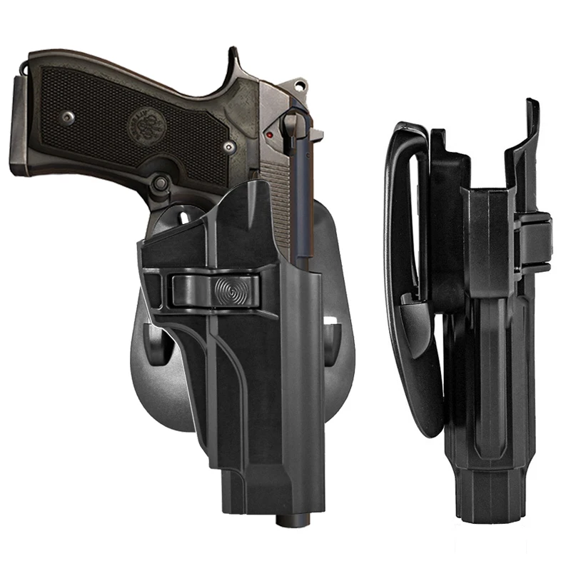 

360 Degree Roatable Beretta 92fs Gun Holster Waist Belt Paddle Holster Plastic-Steel M92 Gun Holder Case Airsoft Accessories