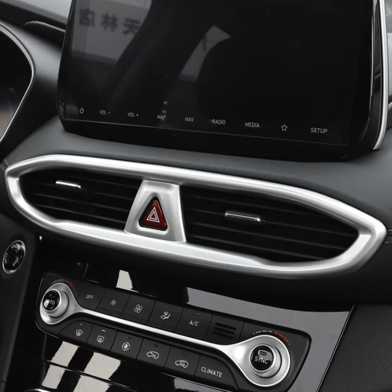 Для hyundai Santa Fe TM- автомобильный стайлинговый центр консоль рамка выход блесток внутренняя наклейка Внутренний выход авто аксессуар