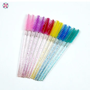 

50pcs Disposable Eyelash Applicator Wands Portable Shiny Crystal Rod Eyelash Spoolies BrushesCY