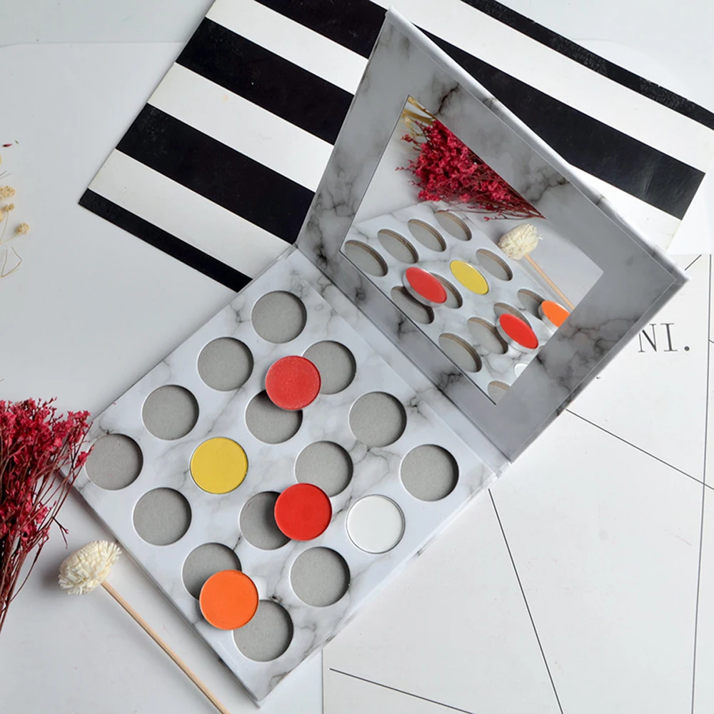 low moq custom eyeshadow palette empty 16 holes matte shimmer glitter eye makeup customized gifts private label