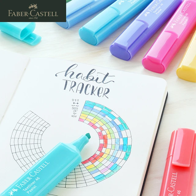 FABER CASTELL Fluorescent Candy Color Highlighter Pen Textliner Pastel  Fluorescent Marker Pen Marking Stationery Supplies 154863 - AliExpress