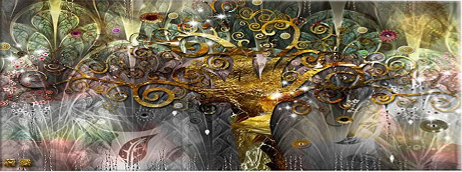 Full Diamond Painting Abstract Life Tree large Mosaic Cross Stitch 5D Diamond Embroidery Diy Square round Drill money tree 22 (1)