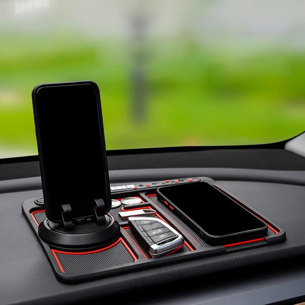 Car Mat Multifunction Car Anti-Slip Mat Auto Phone Holder, Car