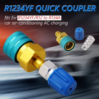 

Auto Car Air-Conditioning Fluorine Connector Kit R1234YF to R134a Low Side Quick Coupler Hose Adapter Fitting Connector