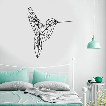 

Geometric Hummingbird Animals Wall Sticker Vinyl Home Decor For Living Room Bedroom Interior Decoration Mural Bird Decals 4018
