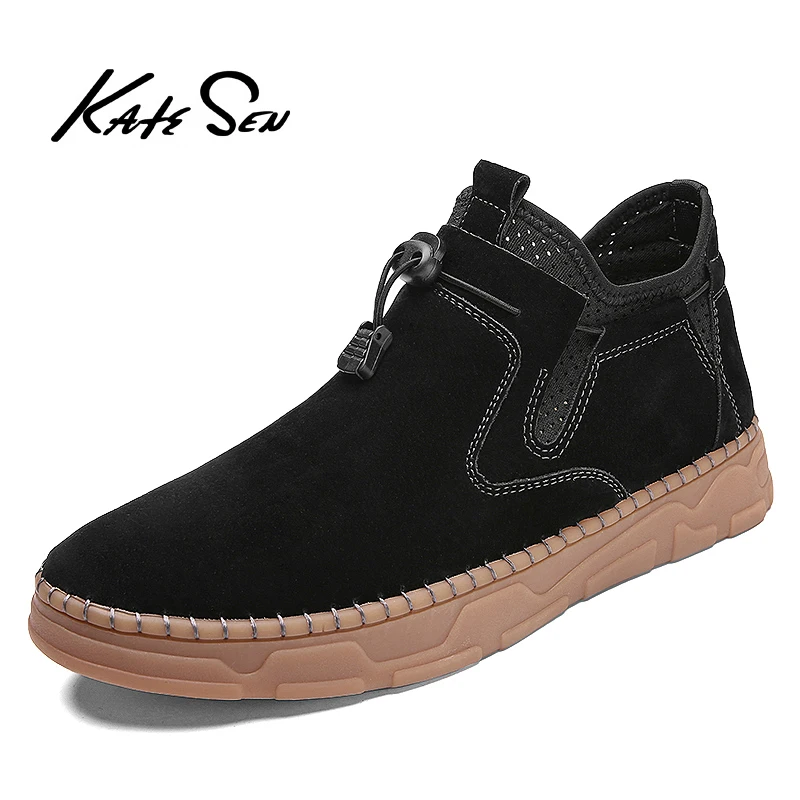 

New Spring Autumn Handmade Men's Boots High Quality Leather Ankle Boots Outdoor Comfortable Casual shoes Men's Shoes Size 38-48