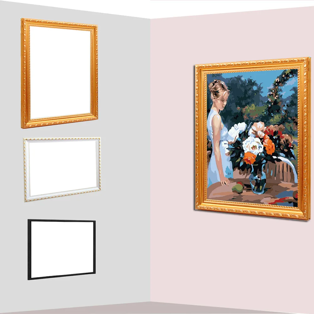 

diamond painting photo Frames oil painting by number outer frame canvas painting pictures frame Decorative paintings wholesale