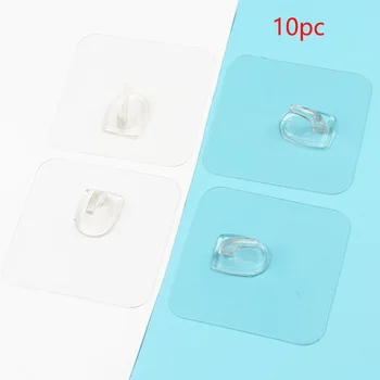 

10pcs/set Wall Mounted Adhesive Hook Seamless For Home Square Anti Skid Multifunctional Fashion Reusable Hanger Strong Home Use