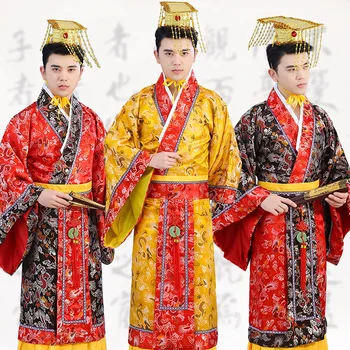 

Cosplay Wear China Handsome Ancient Hanfu For Men Dragon Robe Prince Clothing Tang Dynasty Emperor's Clothing Stage Costumes