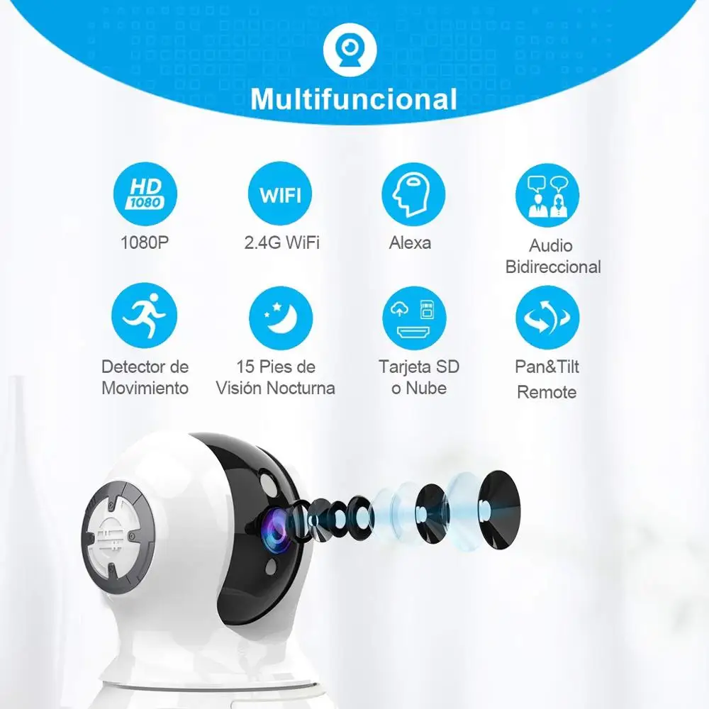 Flylinktech 2.4G WIFI IP Camera Outdoor 2 Way Audio Wireless Night Vision 1080P HD CCTV Video Security Cameras Pet Baby Monitor