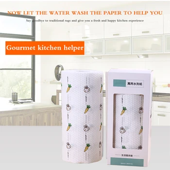 

Printing Kitchen Dishwashing Paper Oil Absorbing Paper Cooking Paper Towel Absorbable Wipes Washable Roll Paper