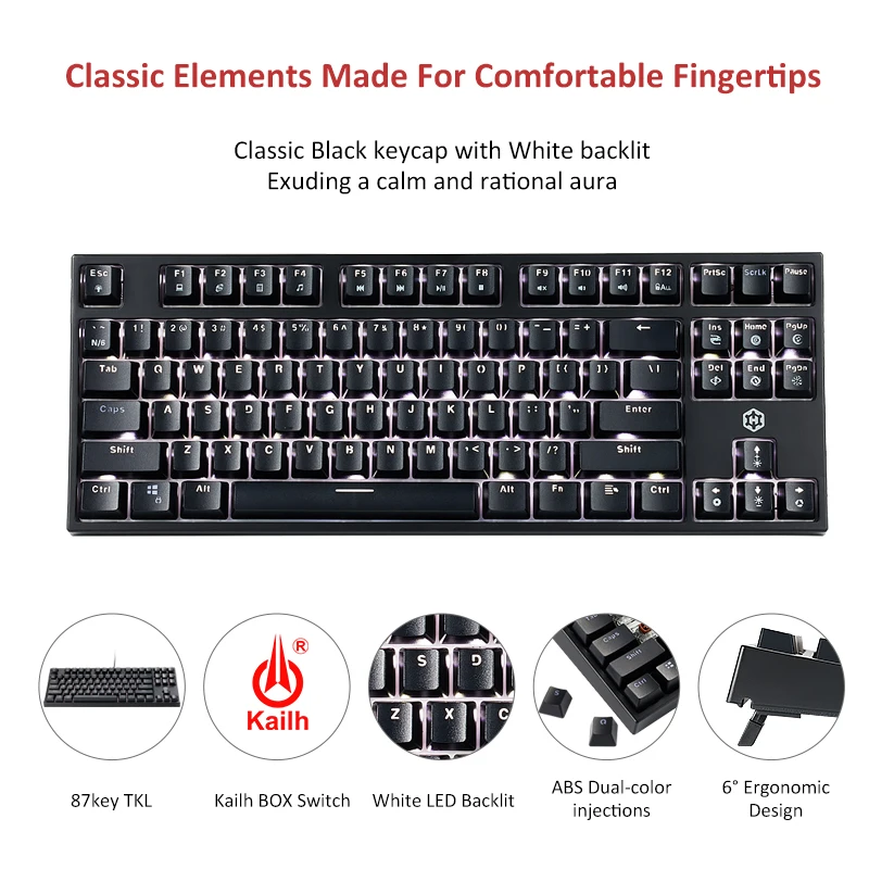 HEXGEARS K520 игровая механическая клавиатура красный/коричневый переключатель 87