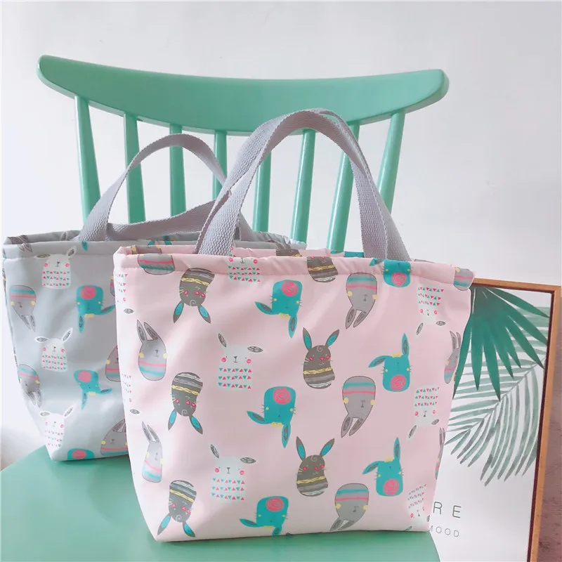 

[The Butterfly Cloth Bag] Meng Bunny Zipper Insulated Bento Box Bag Hand Small Cloth Bag Thick Anti-Spillage Korean-style Cute