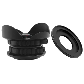 

Camera Lens 8mm F3.8 C-Port Wide-Angle Manual Aperture Camera Lens + C-FX Mount for Fuji Camera