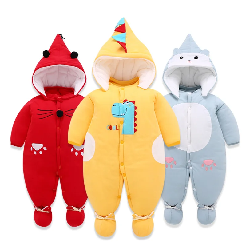 

Newborn Romper Autumn Winter Baby Jumpsuit Thick Warm Toddler Baby Girl Boy Clothes For 3m-12m Cartoon Boy Jumpsuit Clothing