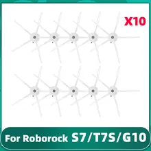 

10 Pcs White Side Spin Brush For Xiaomi Roborock S7 S70 S75 S7Max S7MaxV T7s Plus G10 Robotic Vacuum Cleaner Replacement Parts