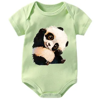 

Baby Bodysuit Summer Clothes Boys Girls Jumpsuit panda Short Sleeve Cotton baby clothing Infant sets 0-24M for Kids Gifts