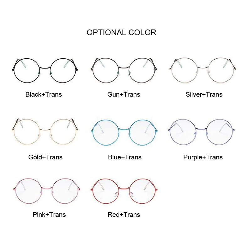 Classic Gold Round Metal Frame Clear Lens Glasses