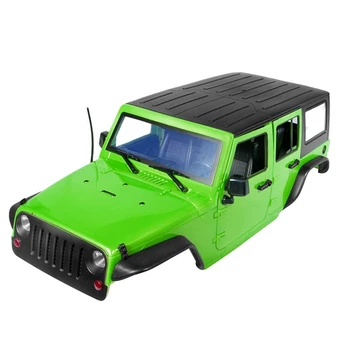

Unassembled 12.3Inch 313mm Wheelbase Body Car Shell for 1/10 RC Crawler Jeep Wrangler Axial SCX10 & SCX10 II 90046 90047,Green