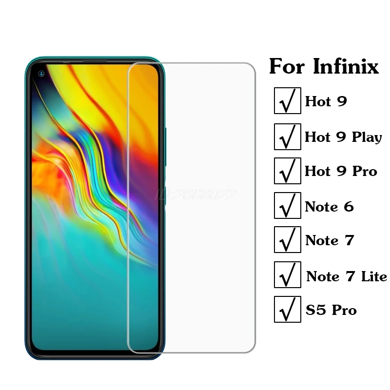 Закаленное защитное стекло для Infinix Note 7 Lite 6 S5Pro X660 пленка телефона Note7 X690 X655 Hot 9 Play