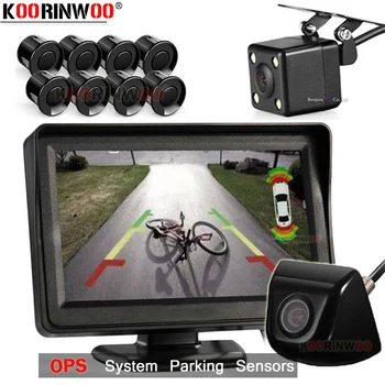 

Koorinwoo Parktronic Video System Screen with Car Parking Sensor With Camera Rear Parking Assistance Blind Spot Radar Detection