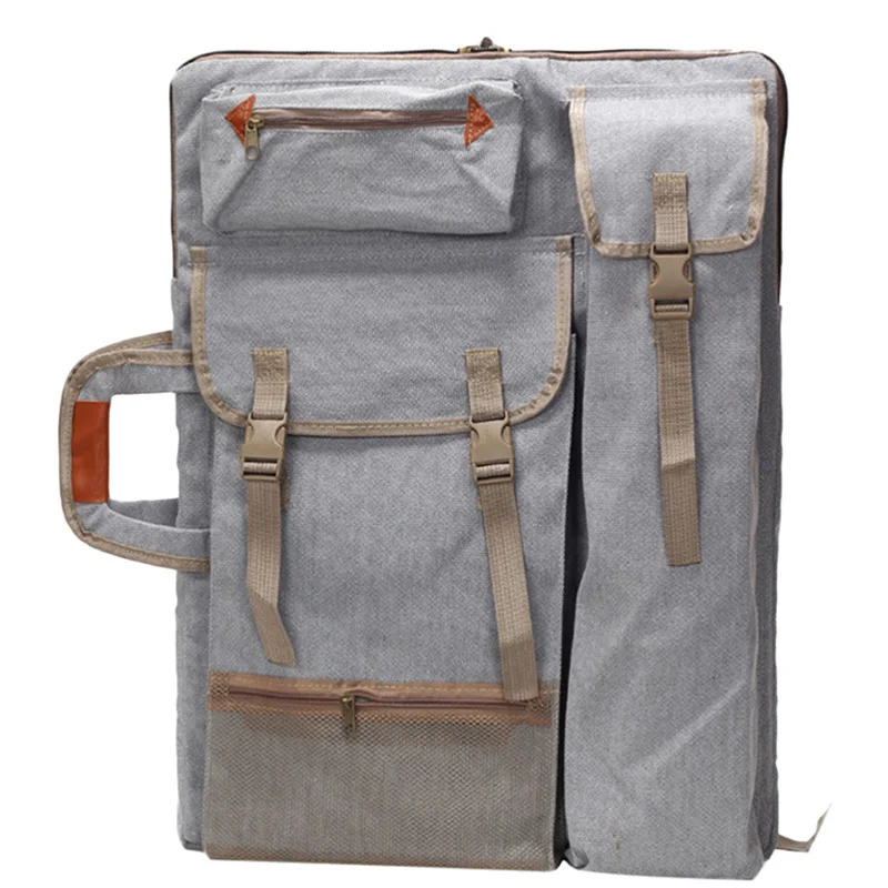 

Art Portfolio Bag Case Backpack Drawing Board Shoulder Bag with Zipper Shoulder Straps for Artist Painter Students Artwork Gray