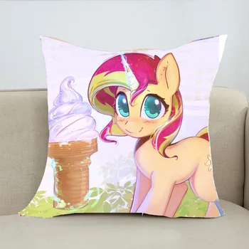 

Double side my little pony Printed Cushion Throw Pillows cover For Sofa kids Room Decoration back chair cushion dropshippng