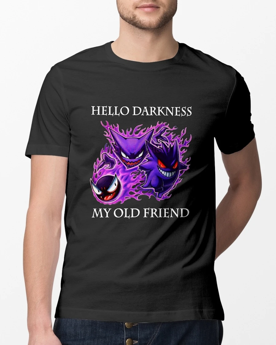 Брендовая мужская рубашка Gastly Haunter Gengar Hello Darkness My Old Friend | Мужская одежда