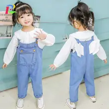 Новинка года; сезон весна-осень; джинсы с крыльями для маленьких девочек; Штаны для отдыха для девочек; детская одежда; модные ремни