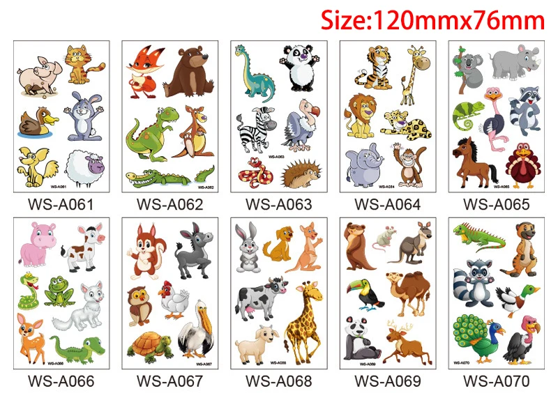 12x7.6cm Cartoon Cute Tattoo Design for Woman Man Kid Football Space Heart Sea Animal Bear Mermaid Sticker Temporary Body Tattoo (3)