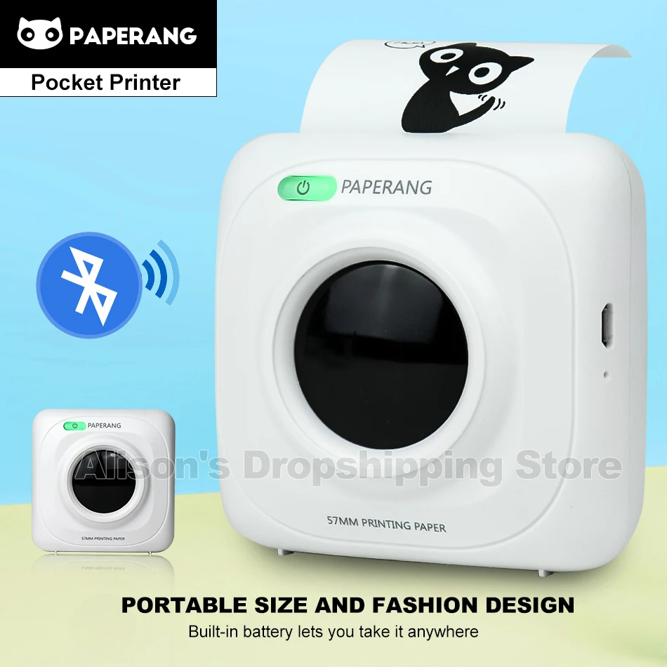 

PAPERANG P1 Printer Thermal Photo Portable Bluetooth 4.0 Phone Wireless Connection Mini Pocket Printers For iOS Android Windows