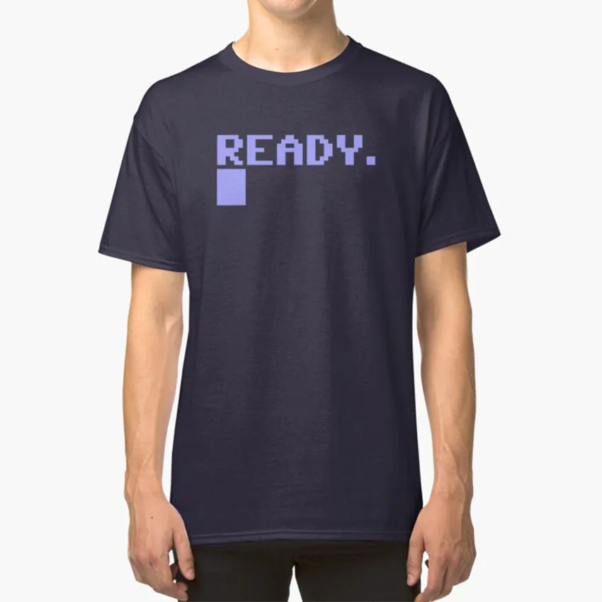 Commodore C64 T - Shirt Pronta C64 Commodore 64 Nastri Di Carico Giochi Per Computer Retrò Disco Floppy Ready