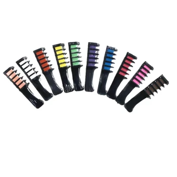 

Hair Chalk Comb Temporary Hair Dye Hair Colour Brush 10 Pcs Perfect Gift Idea
