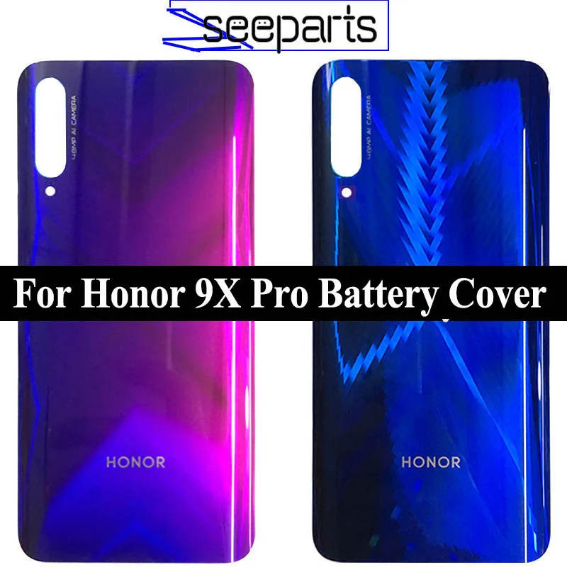 Заднее стекло для Huawei Honor 9X Pro Крышка батарейного отсека Задняя панель корпус