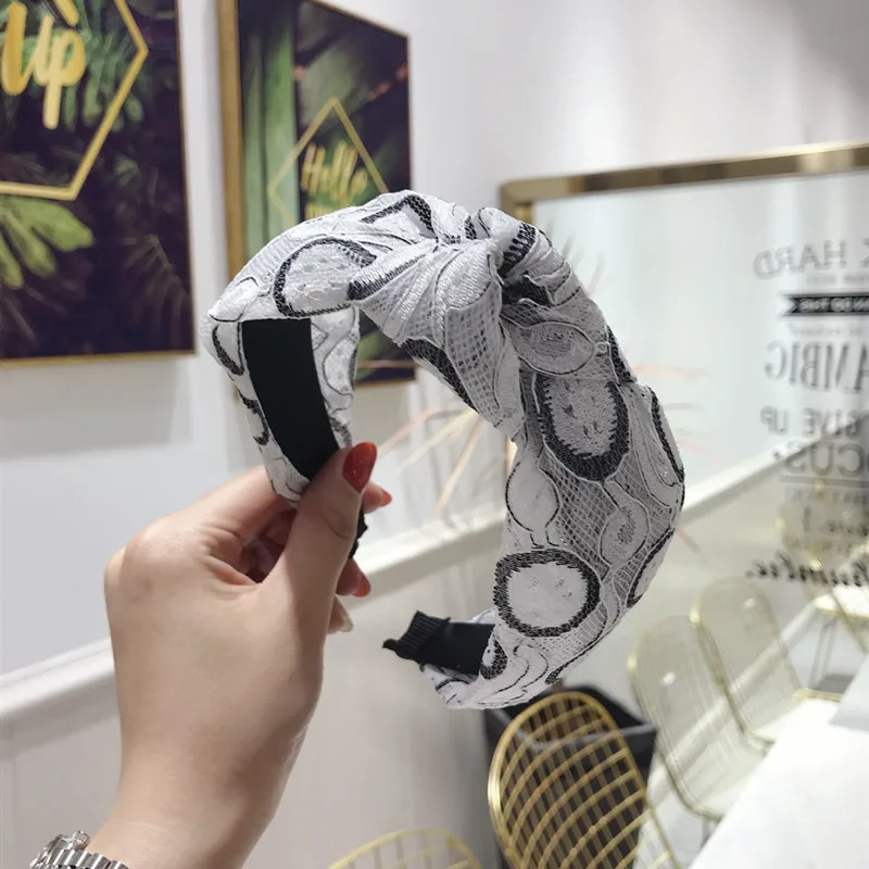 Высокое качество кружева широкополый Модные женские цветы Ажурная повязка
