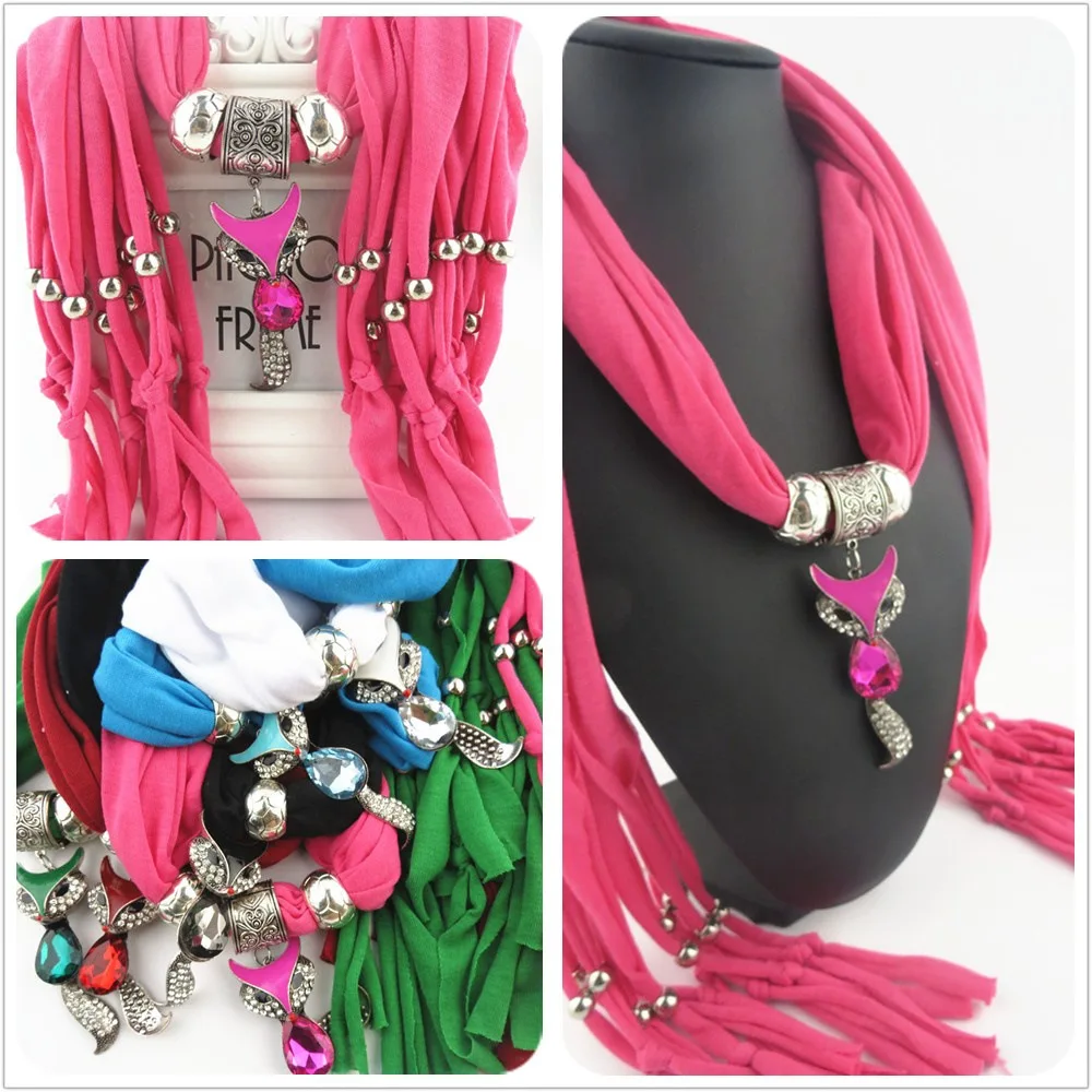 

original design of red-billed fox pendant pendant scarf Japanese and Korean sweet style lady fringed jewelry pendant scarf