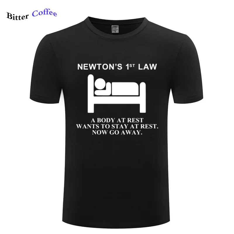 Футболка с надписью Newton's First Law боди в стиле отдыха летняя футболка из 100% хлопка