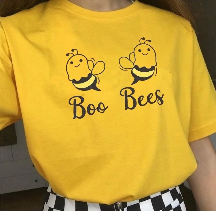 Boo пчелы Графические футболки с изображением пчелок из мультфильмов Kawaii милые