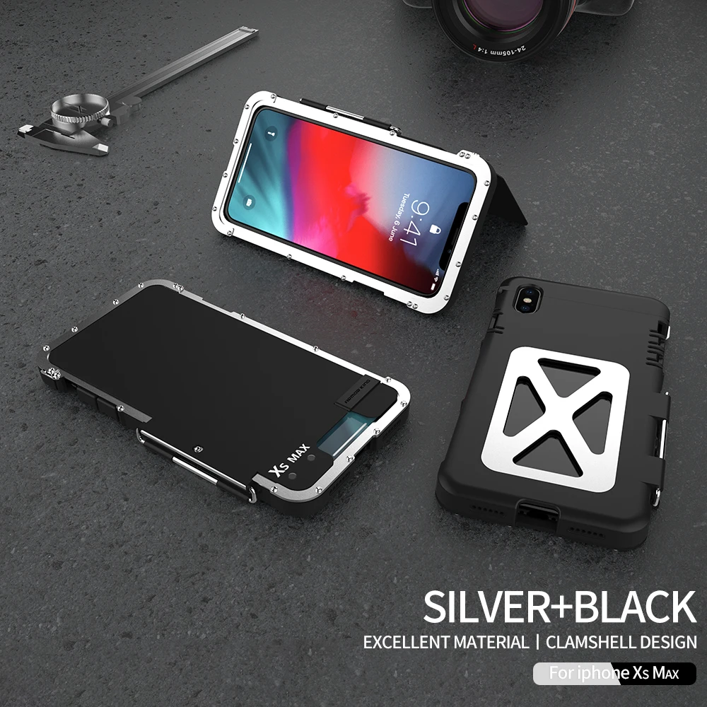 Камуфляжный металлический флип-чехол для телефона iphone 11, металлическая рамка, защита от падения, чехол для 11 pro max, противоударный - Цвет: black add silver