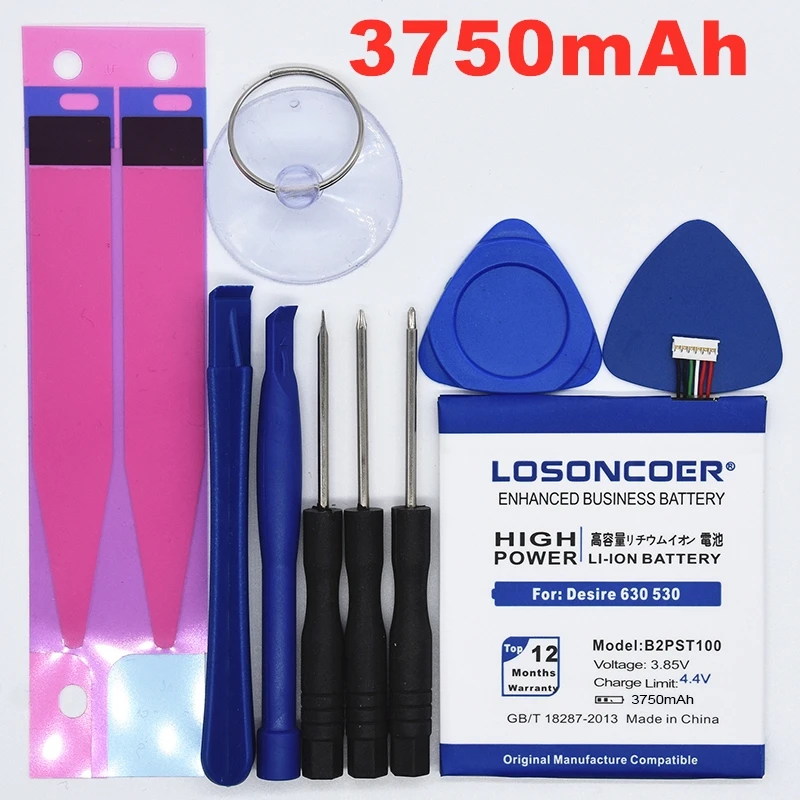 LOSONCOER 3750 мАч B2PST100 аккумулятор для htc Desire 530 630 650 D530U 628 Высококачественный аккумулятор+ Бесплатные инструменты+ наклейка