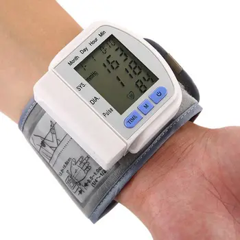 

LCD Digital Display Screen Home Automatic Wrist Blood Pressure Pulse Sphygmomanometer Tonometer Monitor Heart Beat Meter