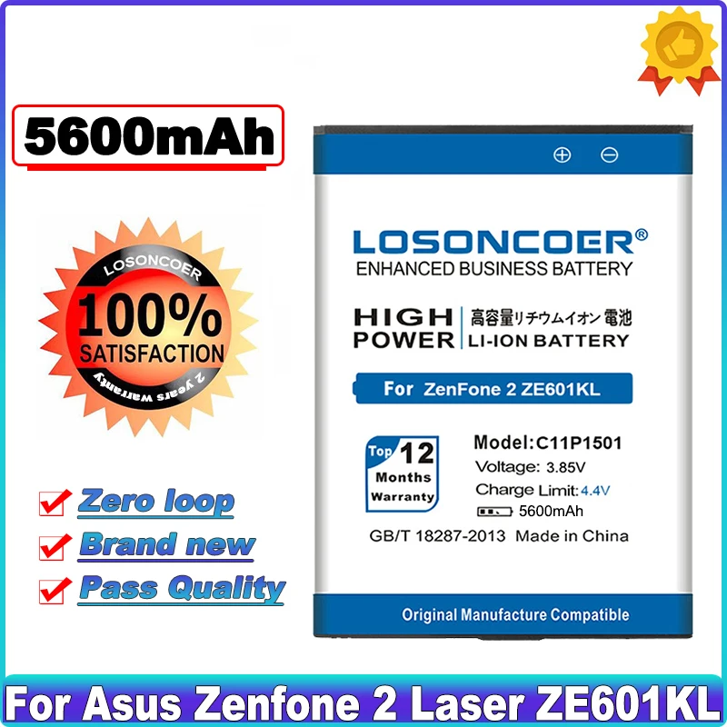 Аккумулятор LOSONCOER C11P1501 5600 мАч для ASUS ZenFone 2 Laser Selfie ZE601KL ZE550KL ZD551KL|Аккумуляторы