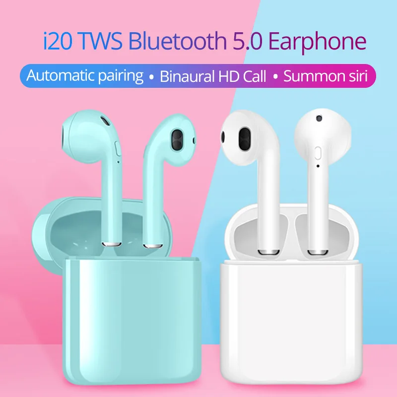 i19 i16 TWS mini Bluetooth 5.0 Earphone i20 Wireless headset sport headphone Stereo HIFI sound Earbud with mic PK i12 for phones